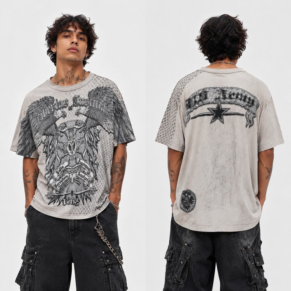 Apprime Double Sided Streetwear T-Shirt Men's Size XL Grunge Gothic Y2k Punk